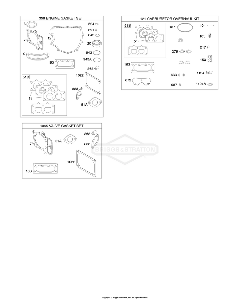Engine/Valve Gasket Set, Carburetor Overhaul Kit