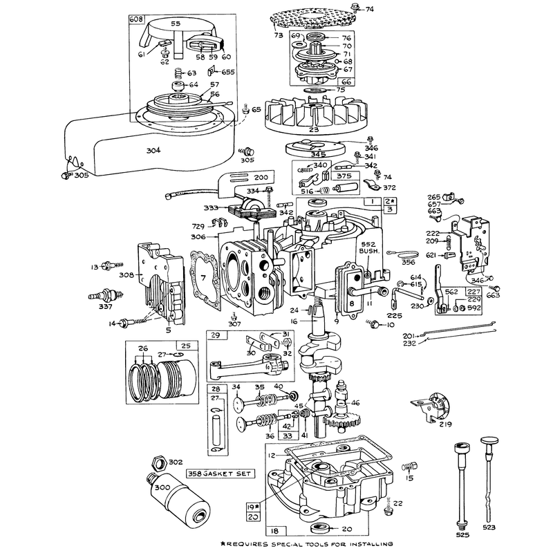 Engine Briggs & Stratton Model No. 170702-1163 Recoil Start