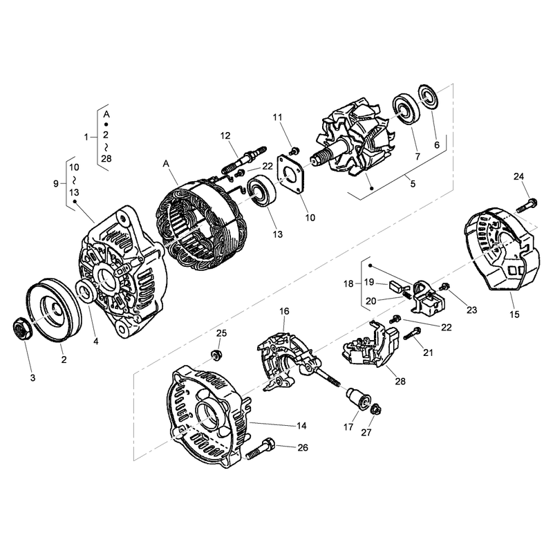 Alternator Components Assembly