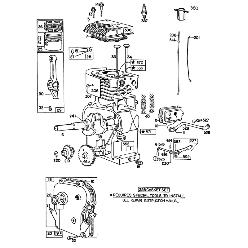 Engine Briggs and Stratton Model No 130202-1640-01
