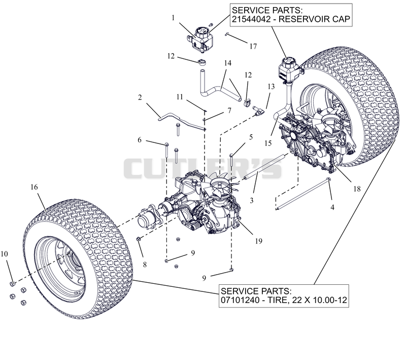 Rear Tires And Transaxles - 48"