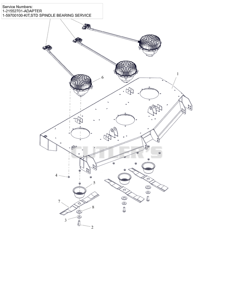 Deck, Blades and Spindle Motors - 60" - SD