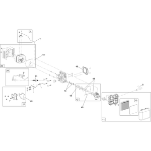Carburetor Muffler Air Cleaner and Valve Cover Assembly