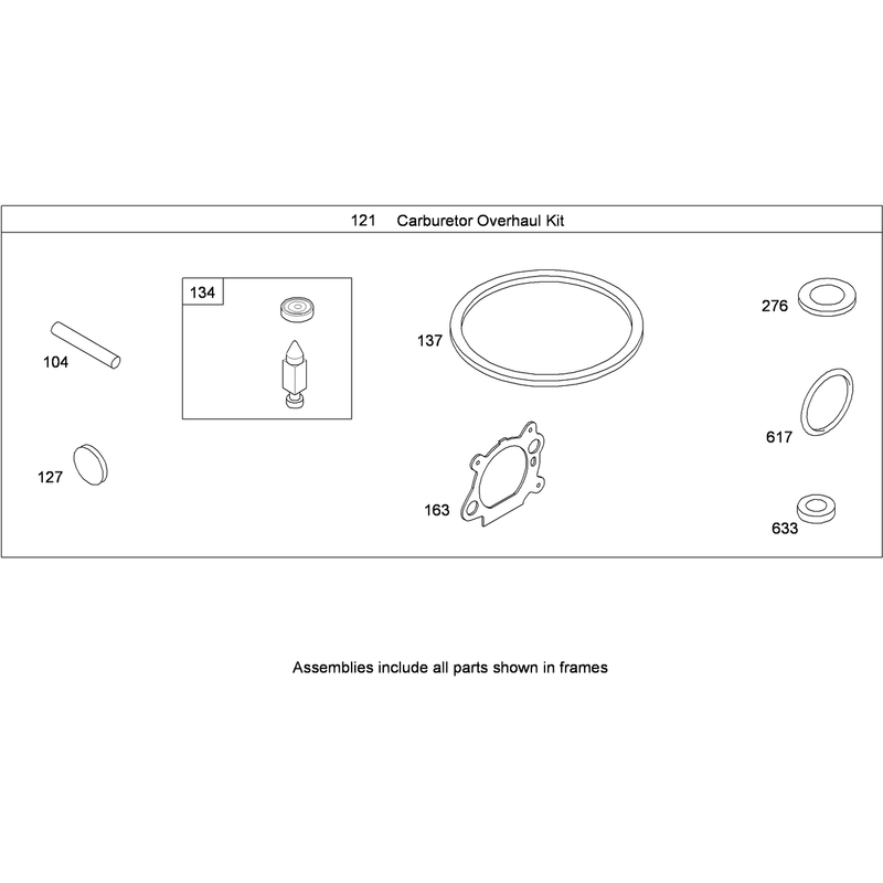 Carburetor Overhaul Kit Briggs and Stratton 124T02-0203-B1