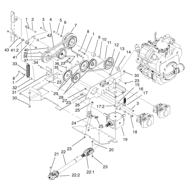 PTO and Hydro Drive Assembly