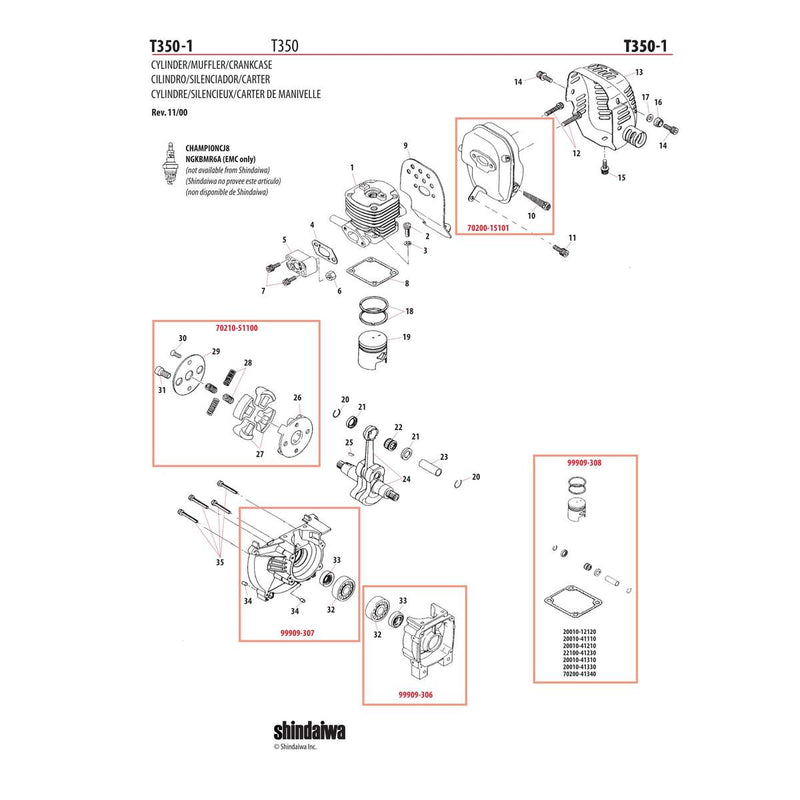 CYLINDER/MUFFLER/CRANKCASE