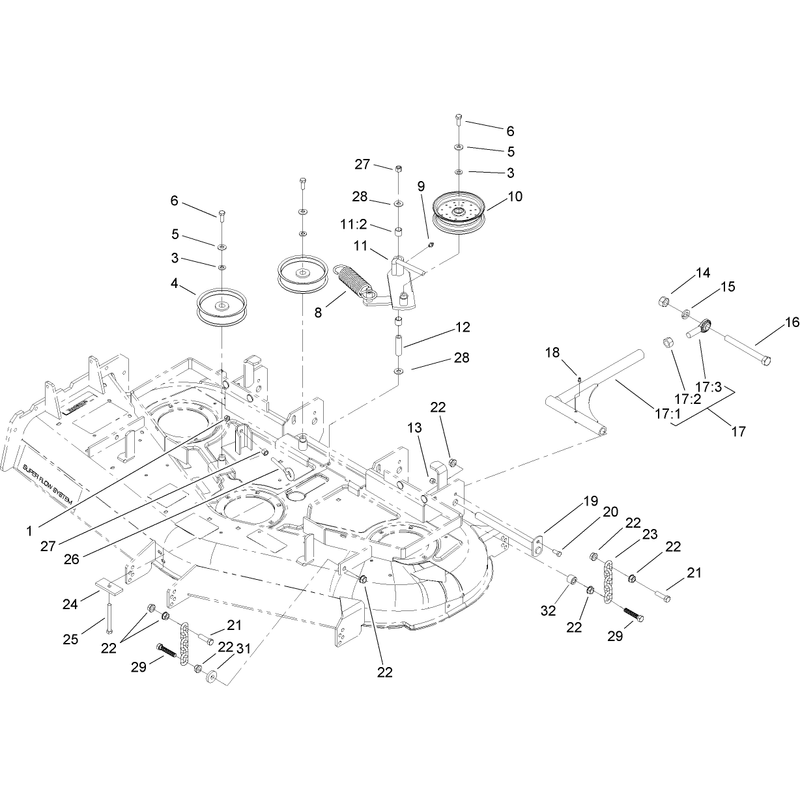 Idler Pulley Lift Strut and Chain Assembly