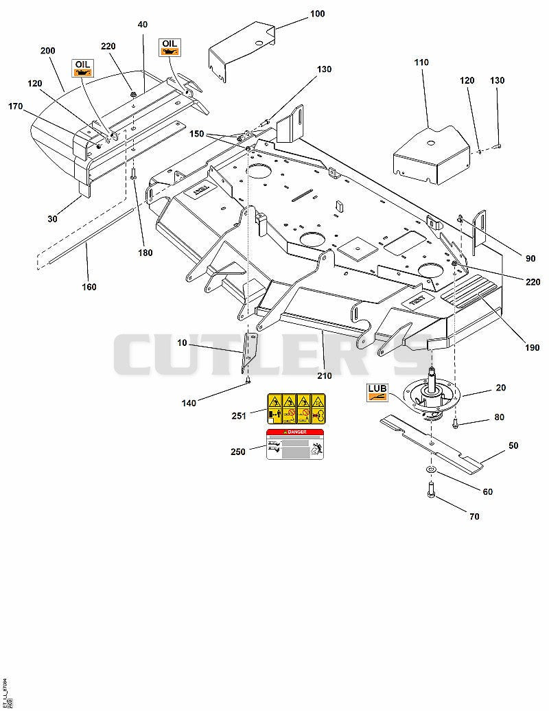 52" Mower Deck - Housing, Covers, Spindles and Blades