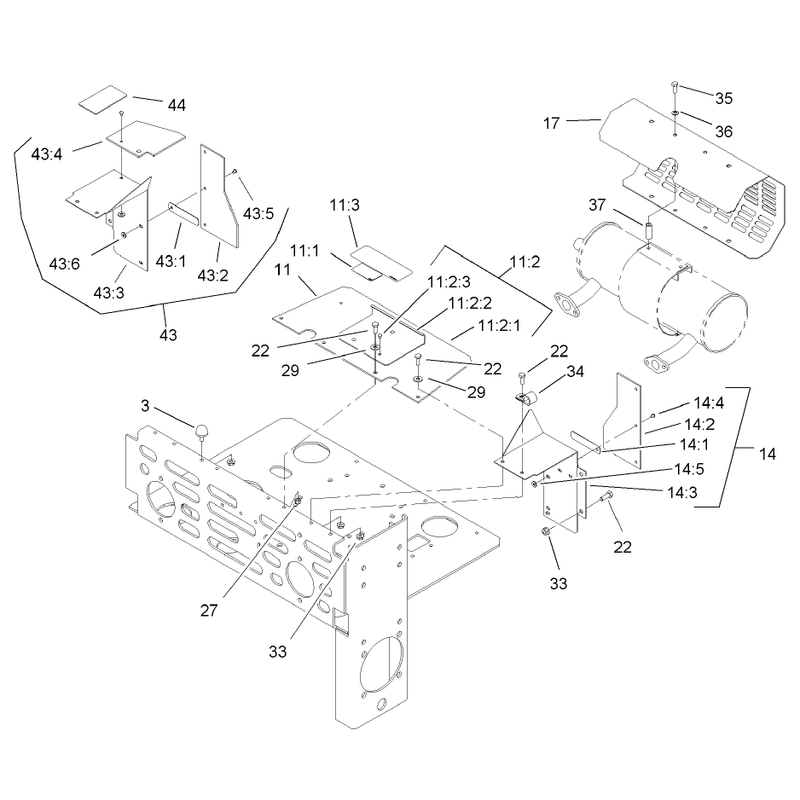 Muffler and Guards Assembly