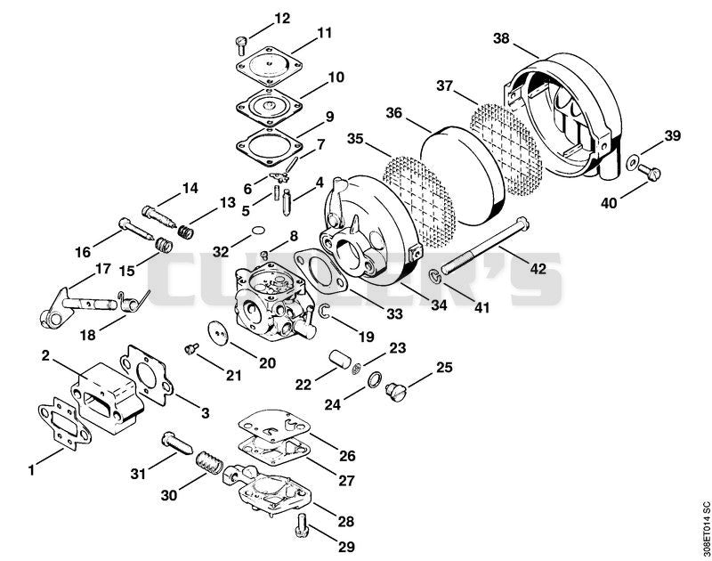 Carburetor, Air filter ⇥ X 13 524 140