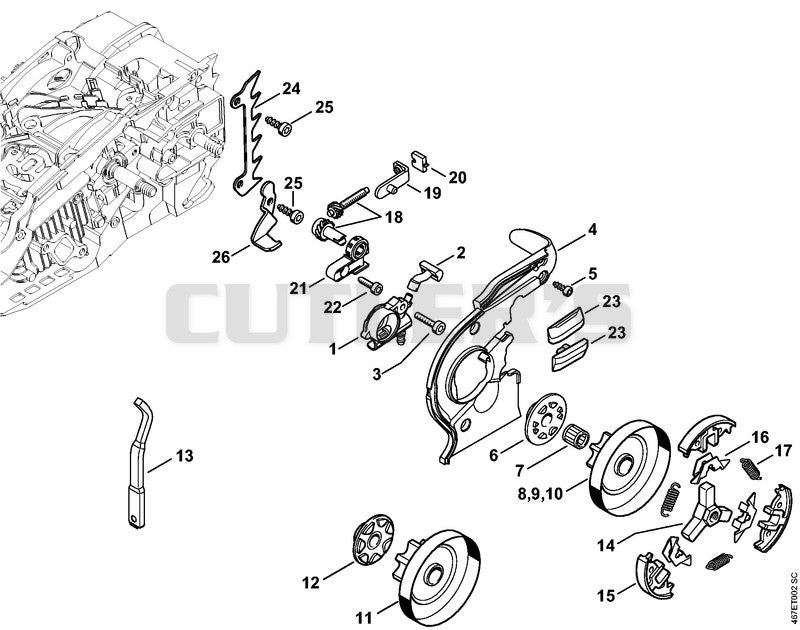 Oil pump, Clutch