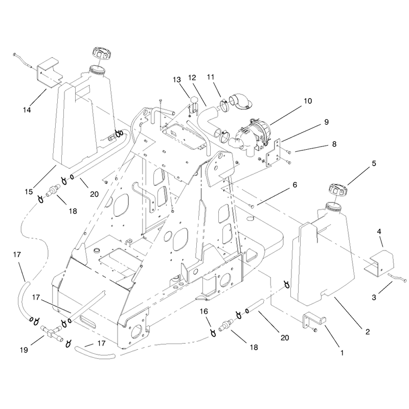 Fuel Tank and Air Filter Assembly