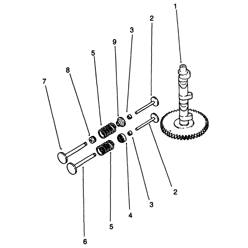 Camshaft and Valves Engine Model No Mv18s Type 58543