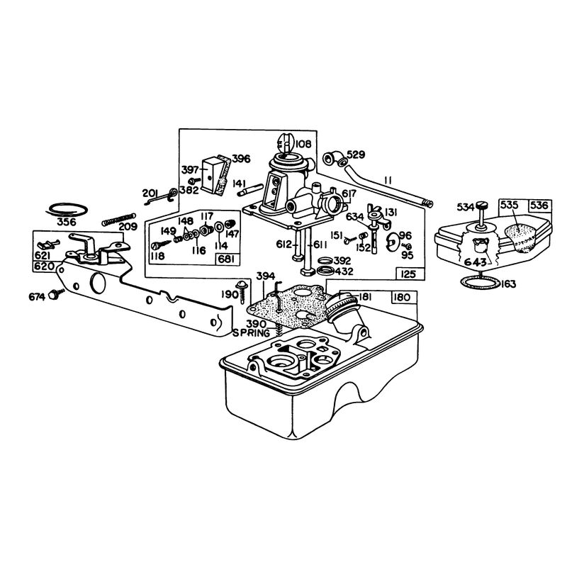 Briggs and Stratton Carburetor Assembly Model 92908-2052-02