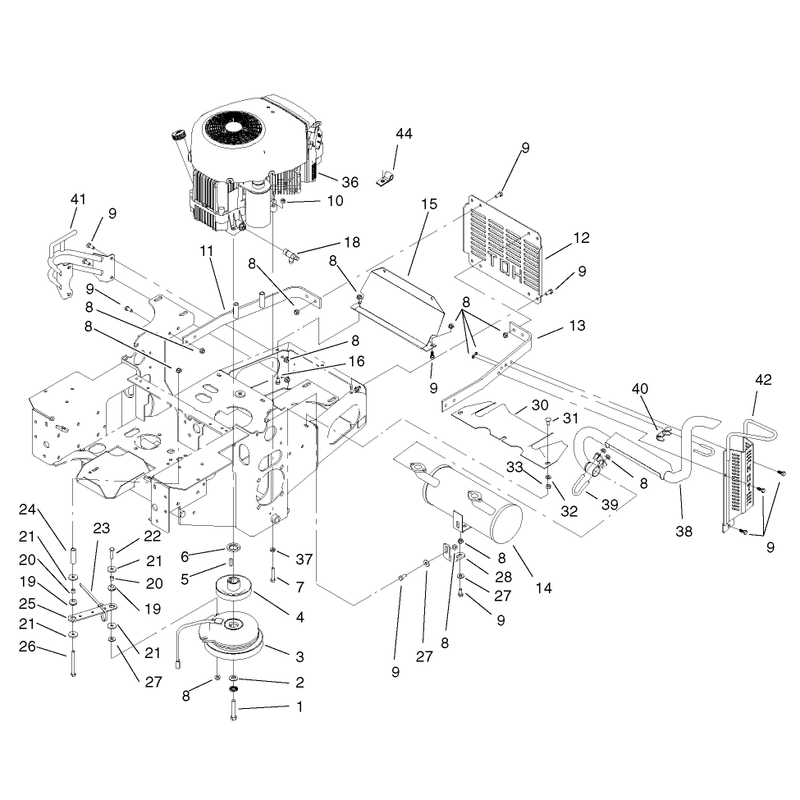 Engine and Clutch Assembly