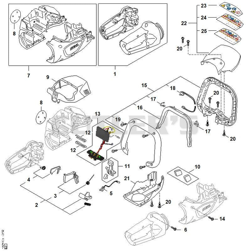 Handle housing, Motor housing, Electronic module