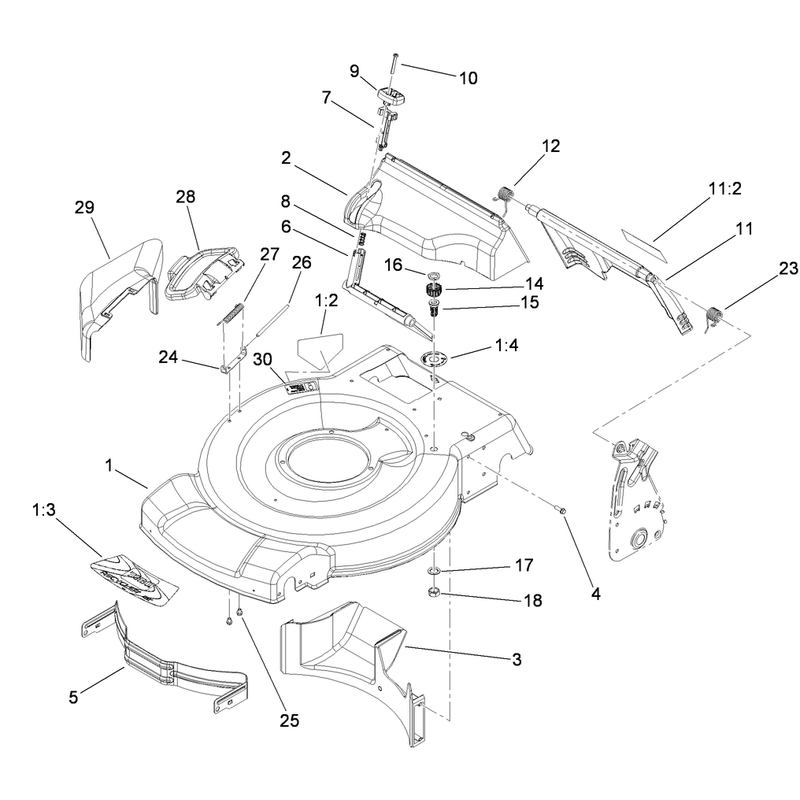 Deck Side Chute and Rear Door Assembly