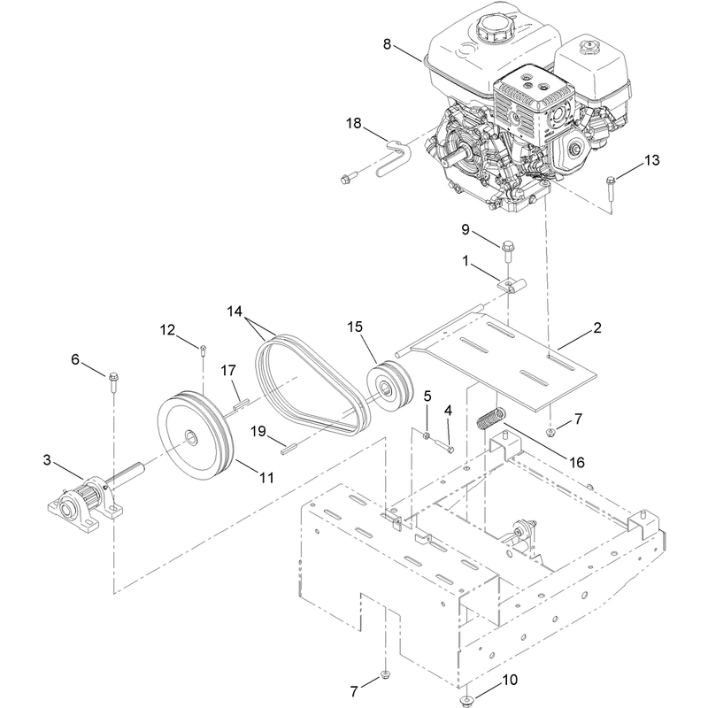 Engine and Belt Assembly