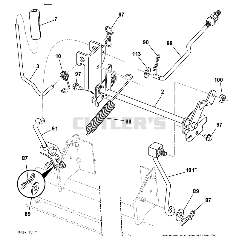 MOWER LIFT LEVER