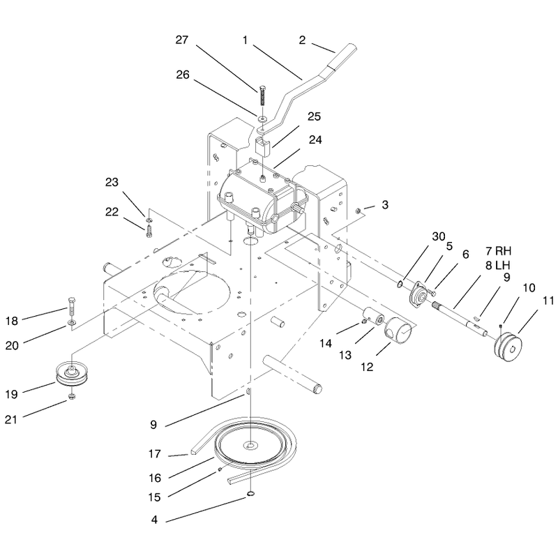 Transmission and Idler Pulley Assembly