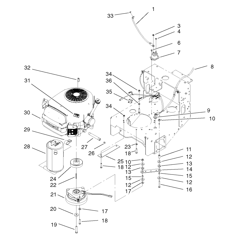 Engine and Clutch Assembly