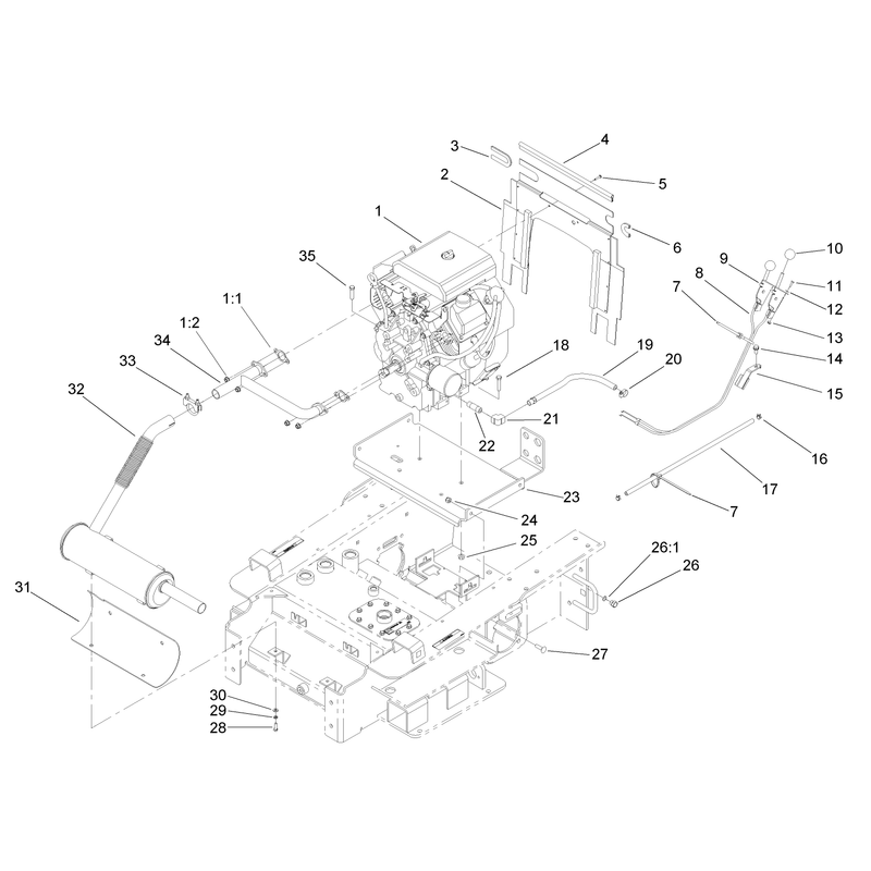 Engine and Mount Assembly