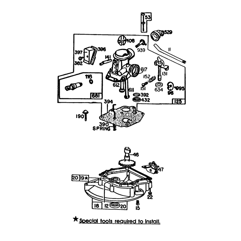 Engine Briggs and Stratton Model No 92908-3196-01 Continued