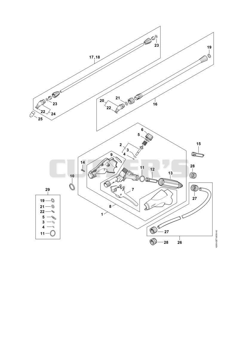 Spray gun, Spray lance/wand
