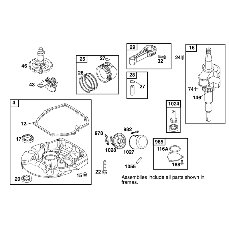 Sump and Crankshaft Assembly