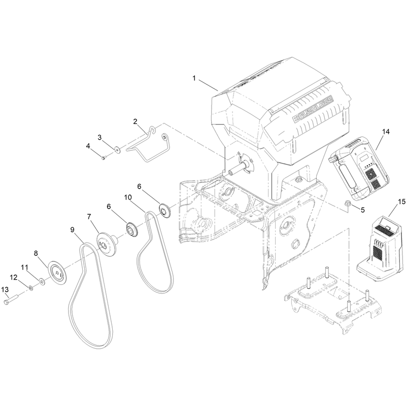 Powerhead, Pulley and Belt Assembly