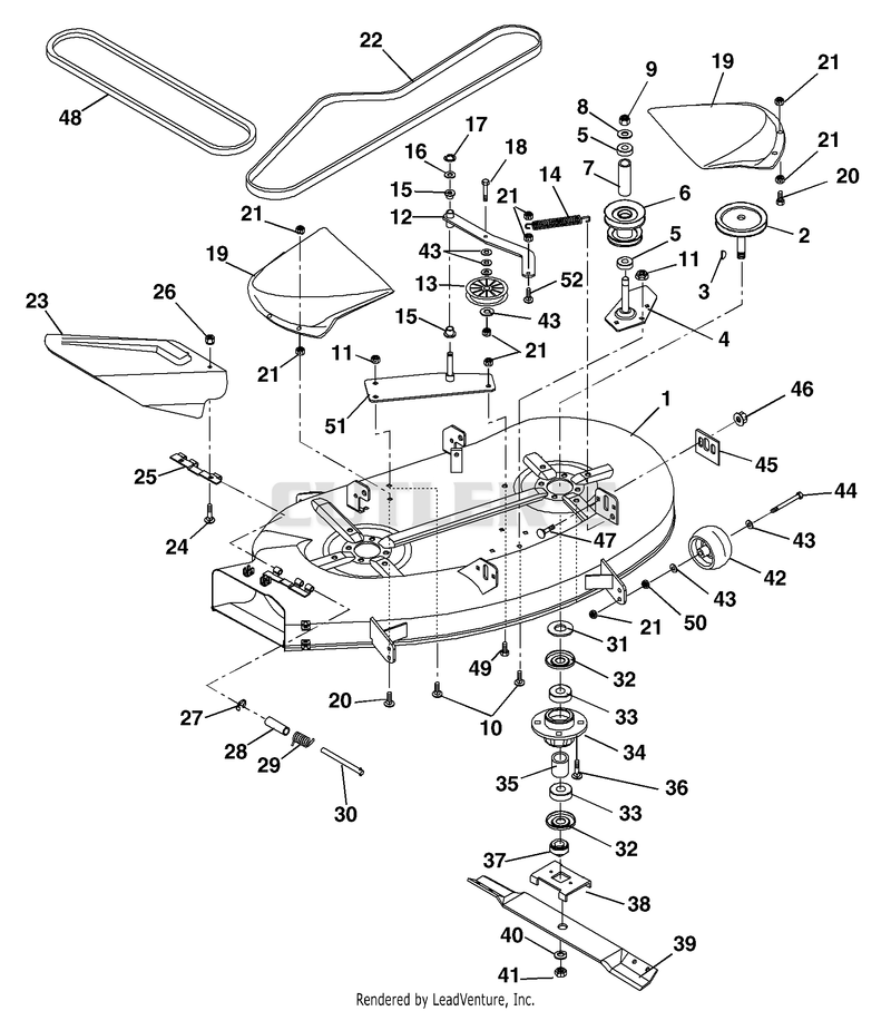 40" Mower Deck, Belts And Blades