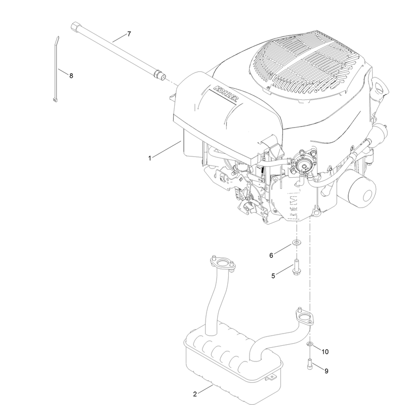 Engine and Muffler Assembly