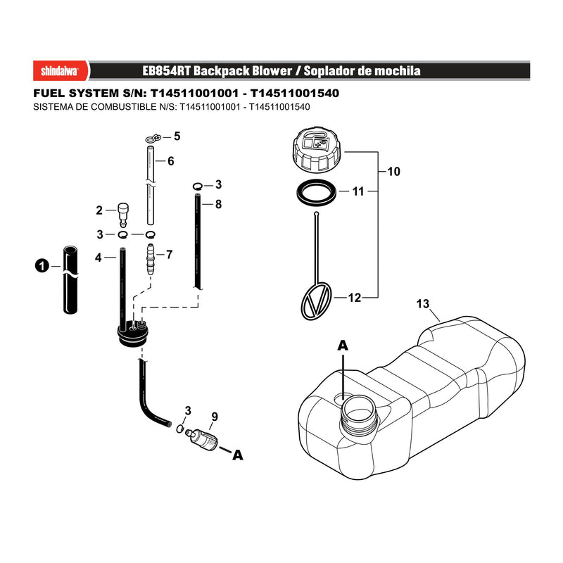 FUEL SYSTEM S/N: T14511001001 - T14511001540
