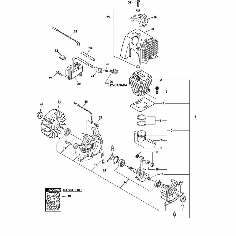 Engine, Short Block, Ignition, Cylinder Cover