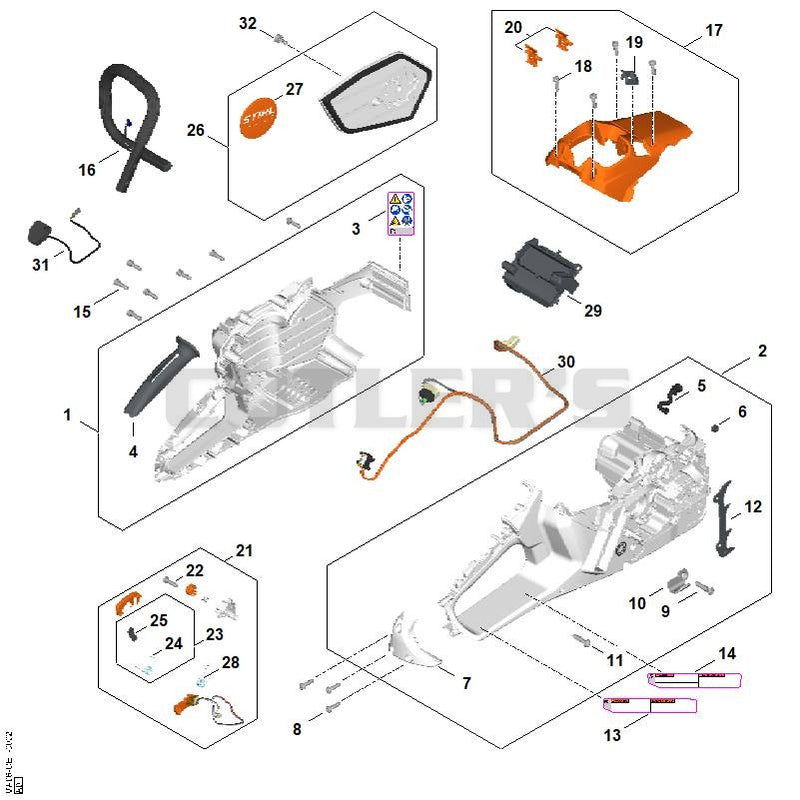Handle housing, Handlebar, Shroud