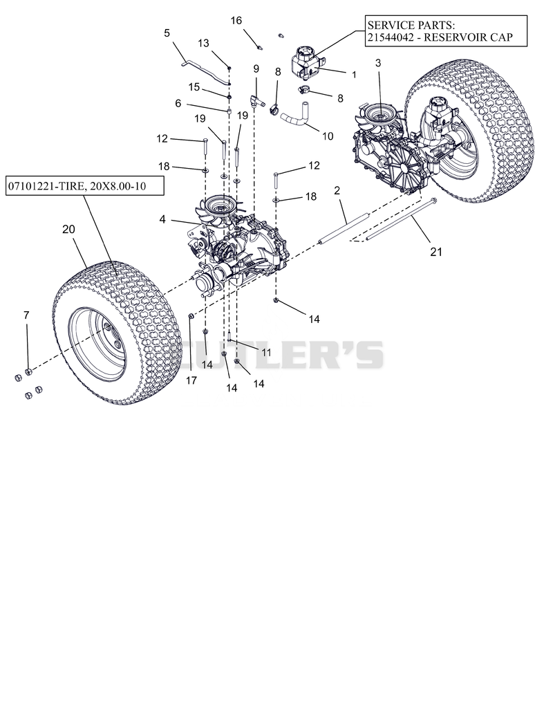 Rear Tires and Transaxles - 42"