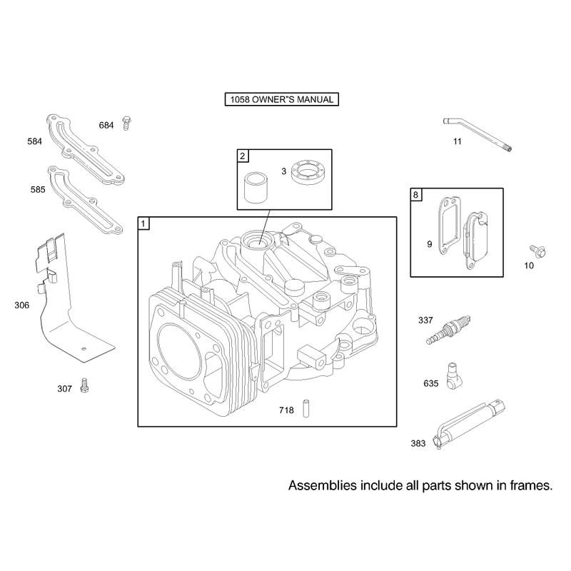 Cylinder Assembly Briggs and Stratton Model 122602-0111-E1