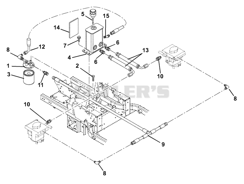 Hydraulic Tank, Filter And Pump To Tank Circuit