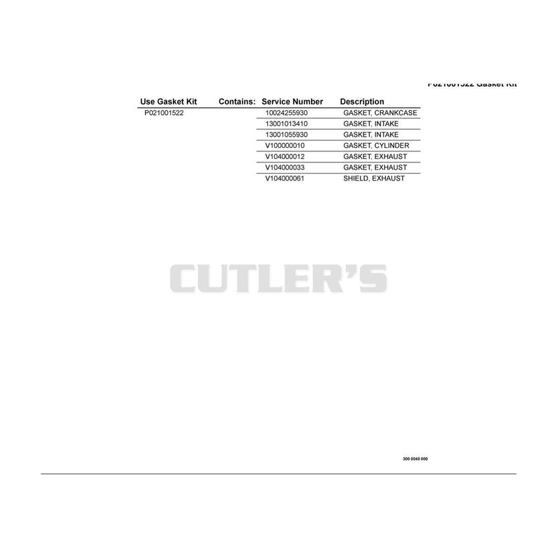 P021001522 Gasket Kit