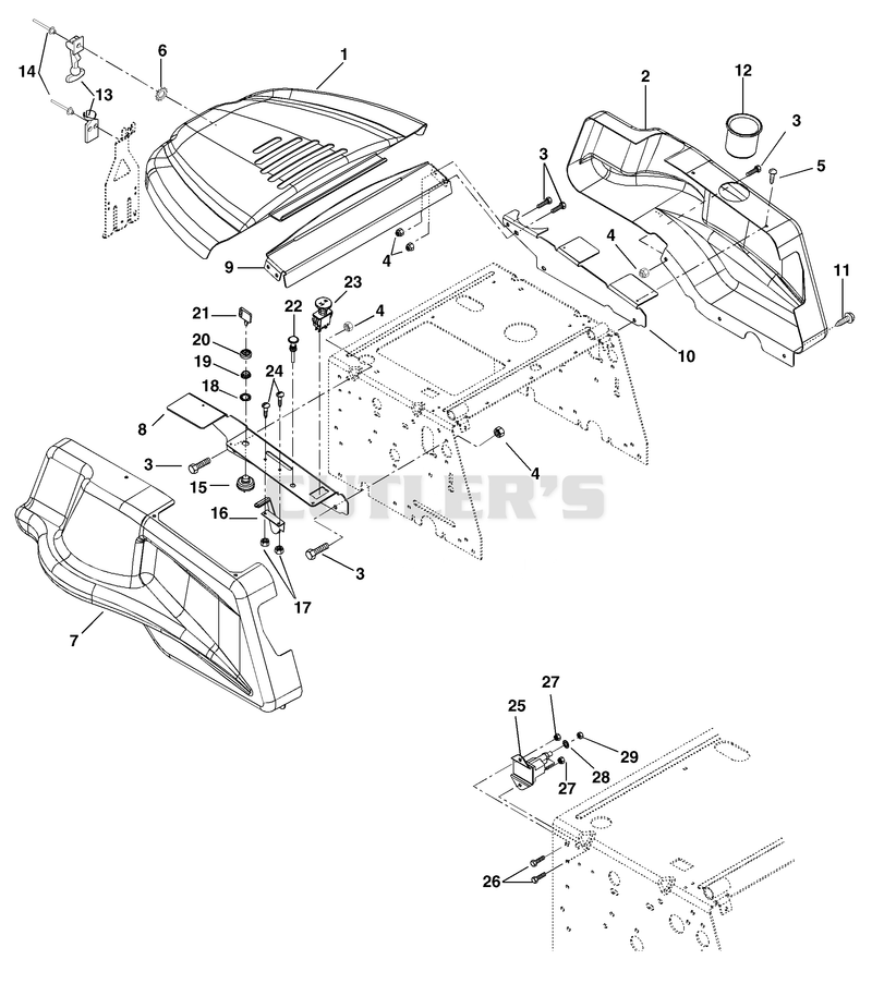 Cover Assembly, Solenoid And Switches