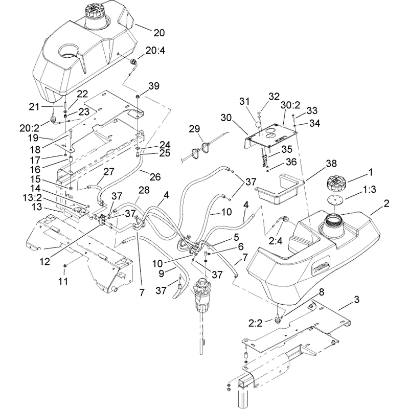 Tank and Fuel Line Assembly