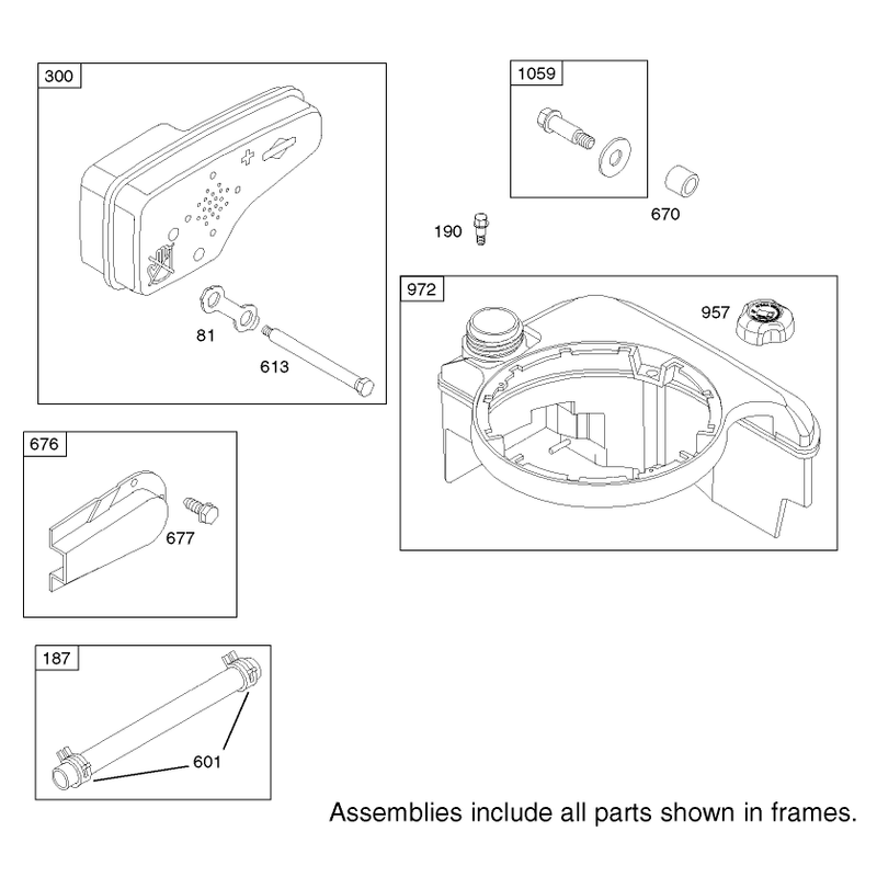 Muffler and Fuel Tank Assembly Briggs and Stratton Model 12H802-1720-B1