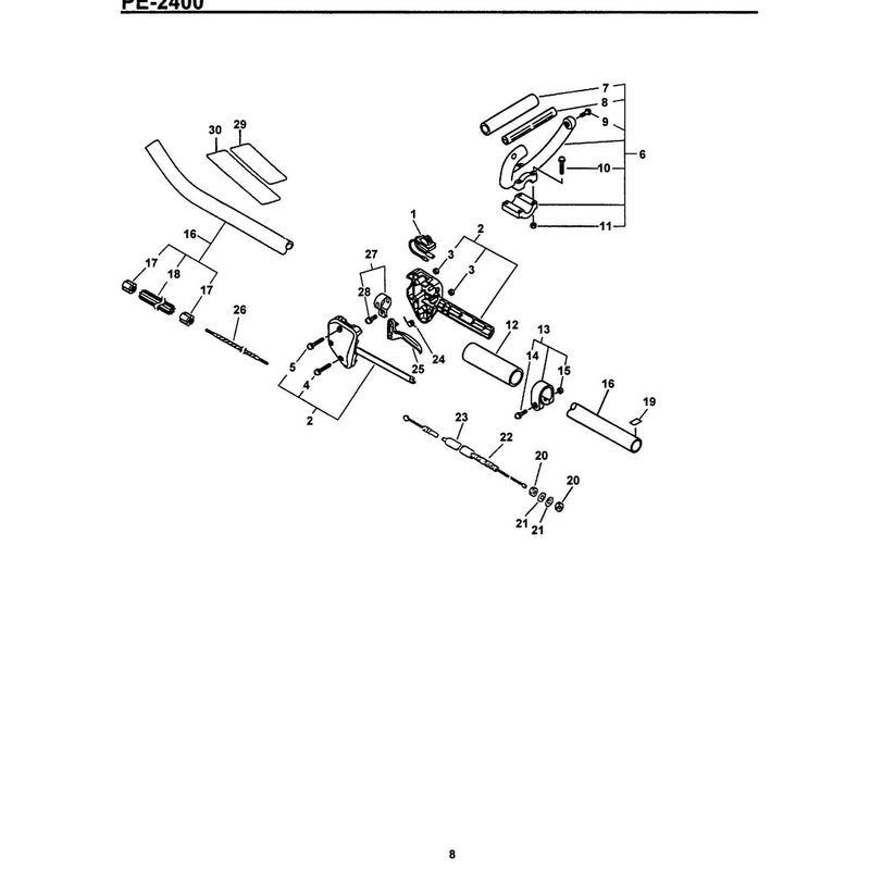 Drive Shaft, Handles, Throttle, Stop Switch