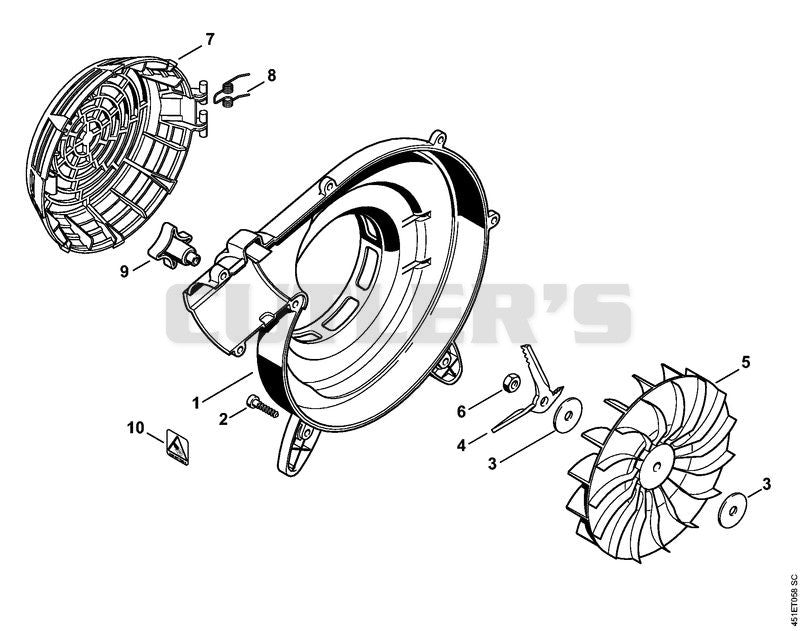 Fan housing outer, Fan wheel