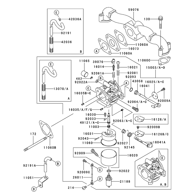 Carburetor Assembly Kawasaki FH500V-ES10