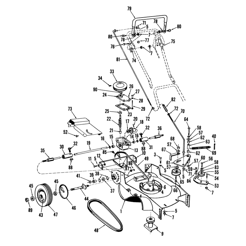 21in Whirlwind Hevi Duty Self Propelled Mower Parts List