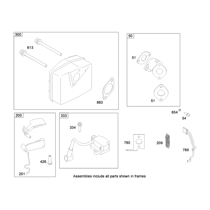 Muffler and Intake Manifold Assembly  Briggs and Stratton 084233-0198-E8