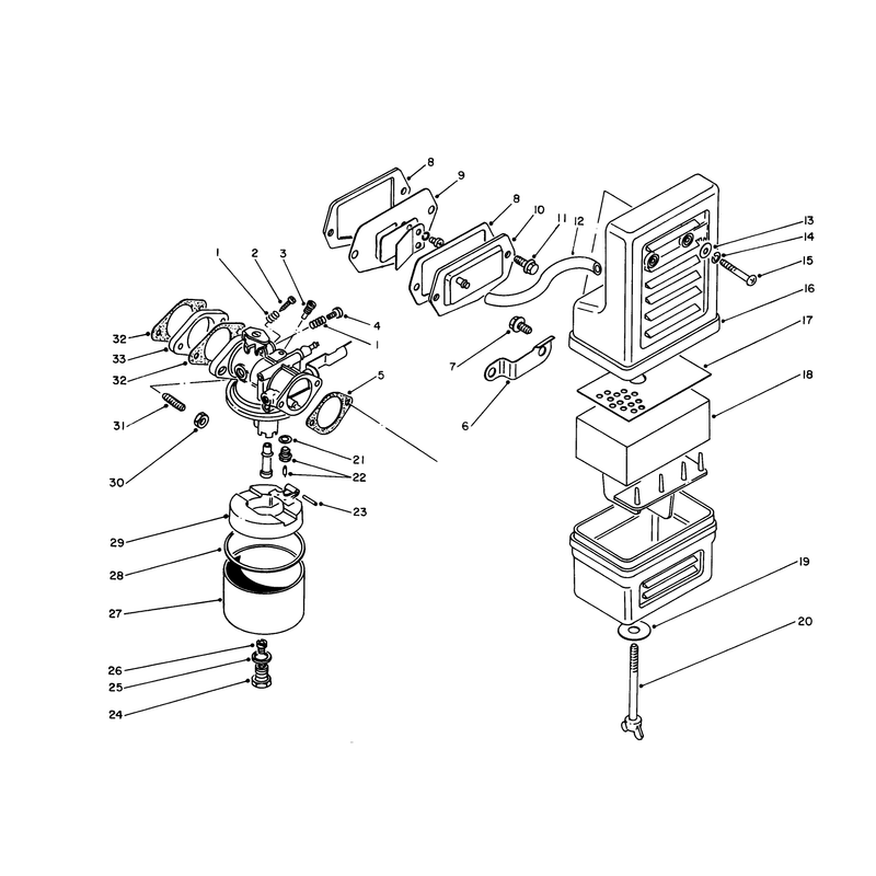 Air Cleaner and Carburetor Assembly