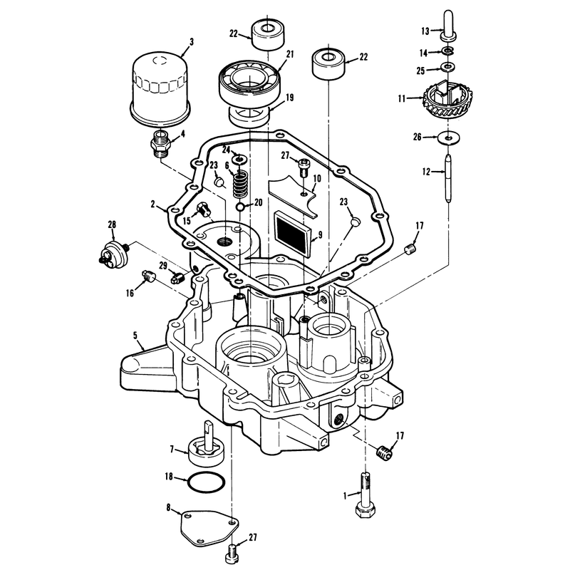 12hp Engine Oil Base & Pump Assembly