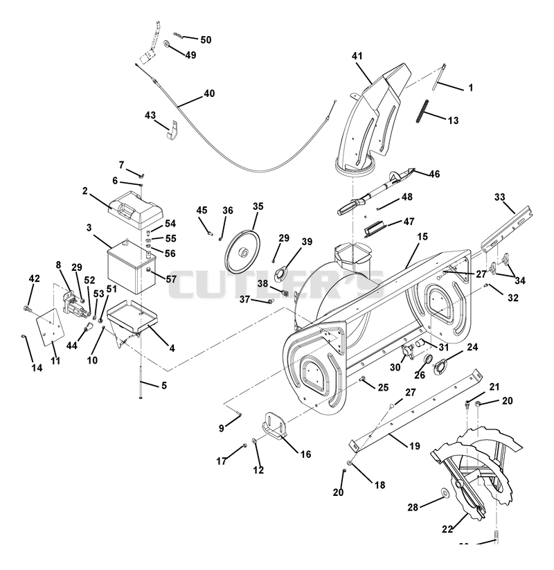Chute, Auger And Battery